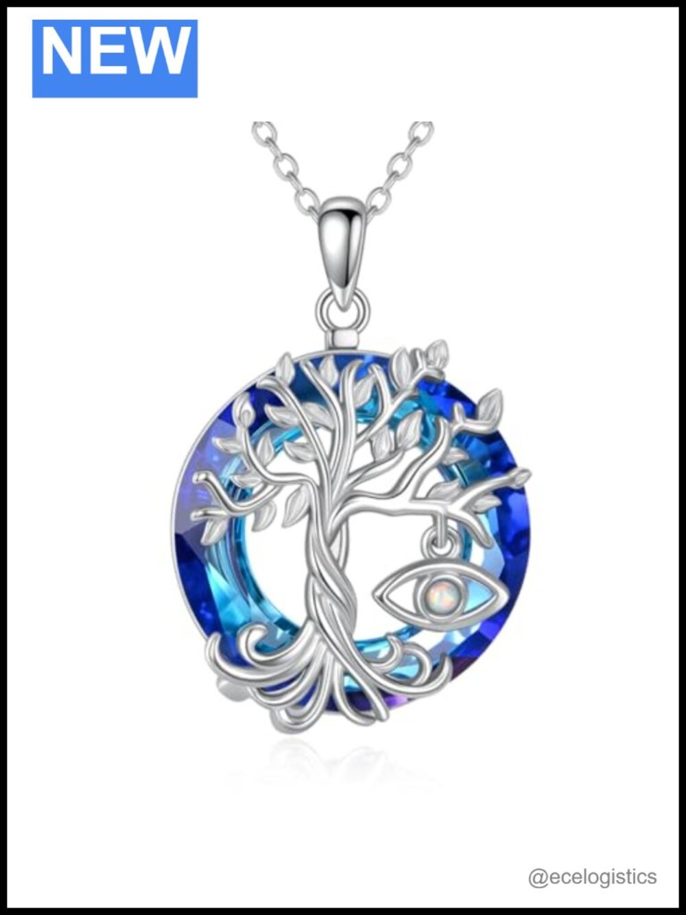Tree of Life Evil Eye Necklace 925 Sterling Silver